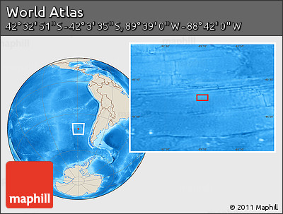Shaded Relief Location Map of the Area around 42° 18' 13" S, 89° 10' 30" W