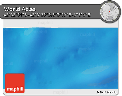 Physical 3D Map of the Area around 42° 18' 13" S, 8° 34' 29" E