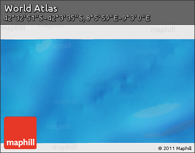 Physical 3D Map of the Area around 42° 18' 13" S, 8° 34' 29" E