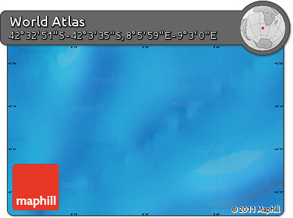 Physical Map of the Area around 42° 18' 13" S, 8° 34' 29" E
