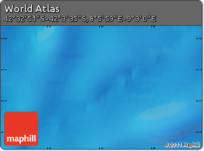 Physical Map of the Area around 42° 18' 13" S, 8° 34' 29" E