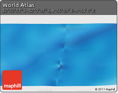 Physical 3D Map of the Area around 42° 18' 13" S, 9° 25' 30" E