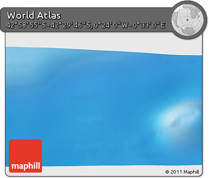 Physical 3D Map of the Area around 42° 44' 20" S, 0° 4' 30" E