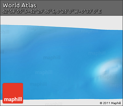 Physical 3D Map of the Area around 42° 44' 20" S, 0° 4' 30" E
