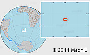 Gray Location Map of the area around 42° 44' 20" S, 0° 4' 30" E