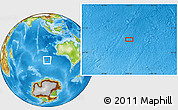 Physical Location Map of the area around 42° 44' 20" S, 100° 22' 30" E
