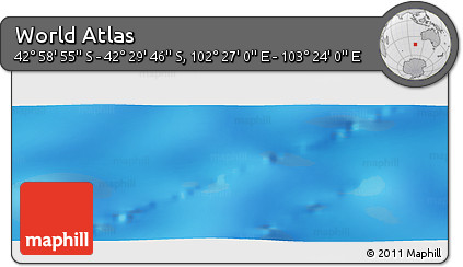 Physical Panoramic Map of the Area around 42° 44' 20" S, 102° 55' 30" E