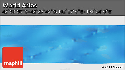 Physical Panoramic Map of the Area around 42° 44' 20" S, 102° 55' 30" E