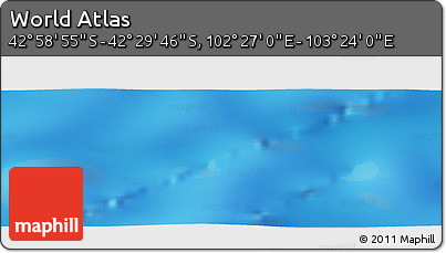 Physical Panoramic Map of the Area around 42° 44' 20" S, 102° 55' 30" E