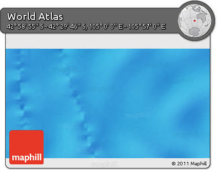 Physical 3D Map of the Area around 42° 44' 20" S, 105° 28' 29" E