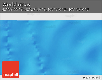 Physical 3D Map of the Area around 42° 44' 20" S, 105° 28' 29" E