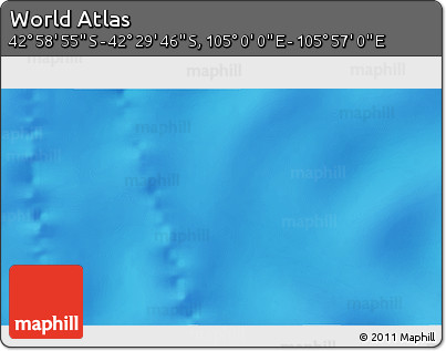 Physical 3D Map of the Area around 42° 44' 20" S, 105° 28' 29" E