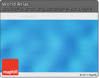 Physical 3D Map of the Area around 42° 44' 20" S, 106° 19' 29" E