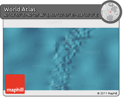 Satellite 3D Map of the Area around 42° 44' 20" S, 108° 1' 30" E