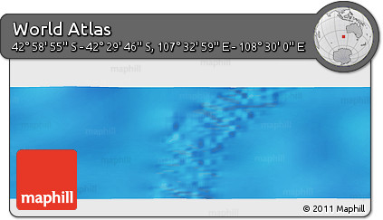 Physical Panoramic Map of the Area around 42° 44' 20" S, 108° 1' 30" E
