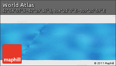 Physical Panoramic Map of the Area around 42° 44' 20" S, 108° 52' 30" E