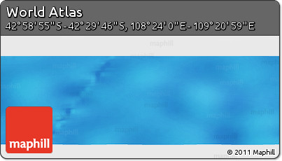 Physical Panoramic Map of the Area around 42° 44' 20" S, 108° 52' 30" E