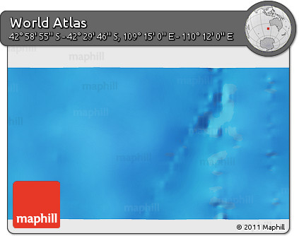 Physical 3D Map of the Area around 42° 44' 20" S, 109° 43' 29" E