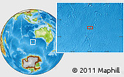 Physical Location Map of the area around 42° 44' 20" S, 109° 43' 29" E