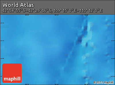 Physical Map of the Area around 42° 44' 20" S, 109° 43' 29" E