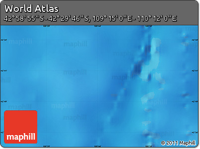 Physical Map of the Area around 42° 44' 20" S, 109° 43' 29" E
