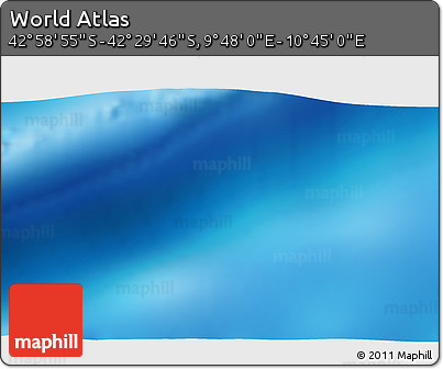Physical 3D Map of the Area around 42° 44' 20" S, 10° 16' 30" E
