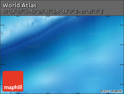 Physical Map of the Area around 42° 44' 20" S, 10° 16' 30" E