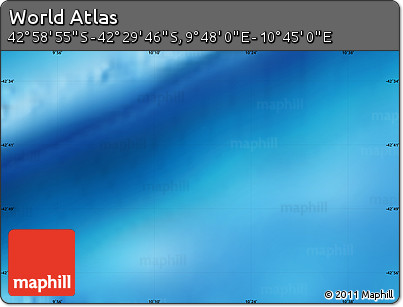 Physical Map of the Area around 42° 44' 20" S, 10° 16' 30" E