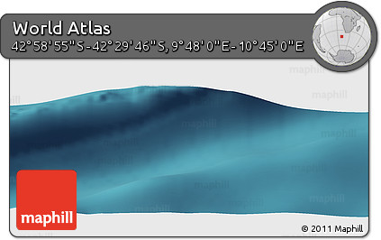 Satellite Panoramic Map of the Area around 42° 44' 20" S, 10° 16' 30" E
