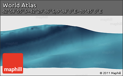 Satellite Panoramic Map of the Area around 42° 44' 20" S, 10° 16' 30" E