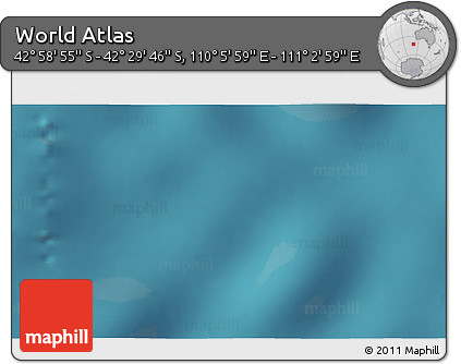 Satellite 3D Map of the Area around 42° 44' 20" S, 110° 34' 29" E