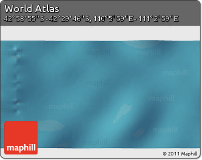 Satellite 3D Map of the Area around 42° 44' 20" S, 110° 34' 29" E