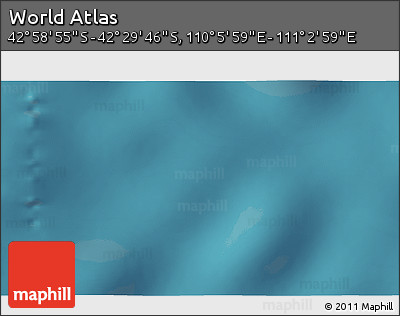 Satellite 3D Map of the Area around 42° 44' 20" S, 110° 34' 29" E