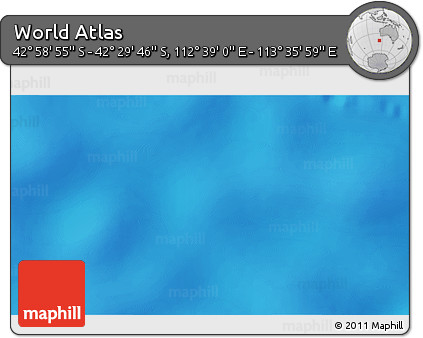 Physical 3D Map of the Area around 42° 44' 20" S, 113° 7' 30" E