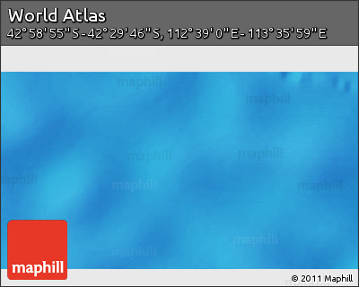 Physical 3D Map of the Area around 42° 44' 20" S, 113° 7' 30" E