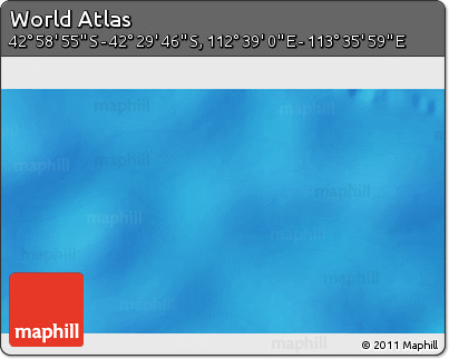 Physical 3D Map of the Area around 42° 44' 20" S, 113° 7' 30" E