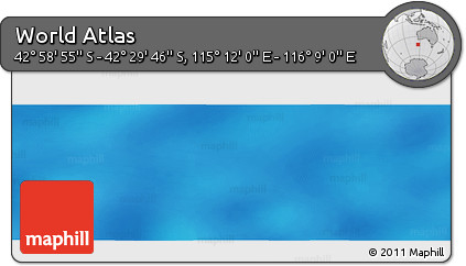 Physical Panoramic Map of the Area around 42° 44' 20" S, 115° 40' 30" E