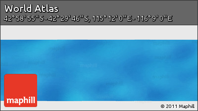 Physical Panoramic Map of the Area around 42° 44' 20" S, 115° 40' 30" E