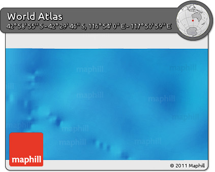 Physical 3D Map of the Area around 42° 44' 20" S, 117° 22' 30" E