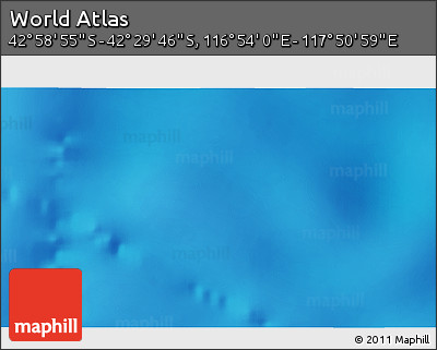 Physical 3D Map of the Area around 42° 44' 20" S, 117° 22' 30" E