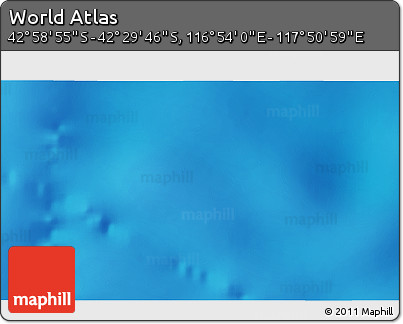 Physical 3D Map of the Area around 42° 44' 20" S, 117° 22' 30" E