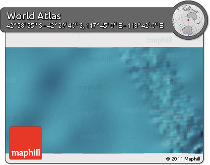 Satellite 3D Map of the Area around 42° 44' 20" S, 118° 13' 29" E