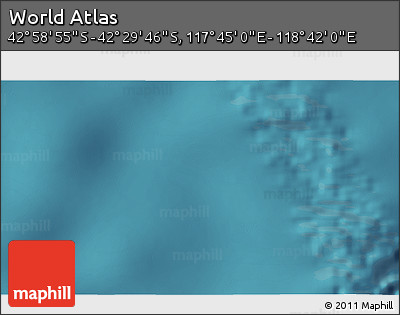 Satellite 3D Map of the Area around 42° 44' 20" S, 118° 13' 29" E