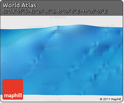 Physical 3D Map of the Area around 42° 44' 20" S, 11° 7' 30" E