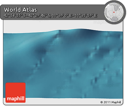 Satellite 3D Map of the Area around 42° 44' 20" S, 11° 7' 30" E