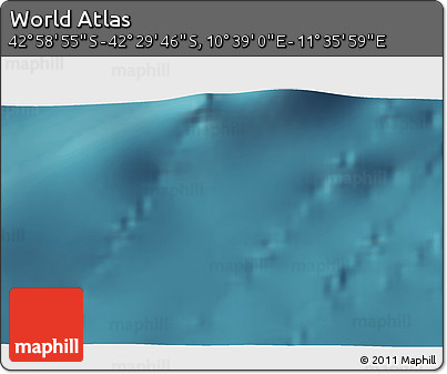 Satellite 3D Map of the Area around 42° 44' 20" S, 11° 7' 30" E