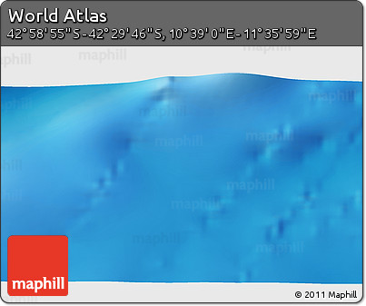 Shaded Relief 3D Map of the Area around 42° 44' 20" S, 11° 7' 30" E