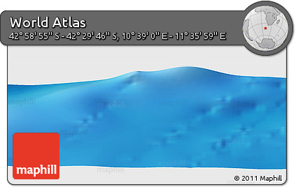 Physical Panoramic Map of the Area around 42° 44' 20" S, 11° 7' 30" E
