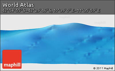 Physical Panoramic Map of the Area around 42° 44' 20" S, 11° 7' 30" E