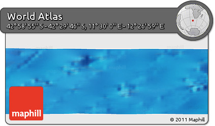 Physical Panoramic Map of the Area around 42° 44' 20" S, 11° 58' 29" E